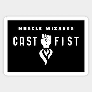 Funny Muscle Wizards Cast Fist Roleplaying Addict - Tabletop RPG Vault Sticker